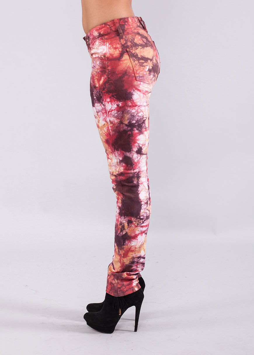 Lynn 3-col.-batik, red/yellow Lynn 3-col.-batik, red/yellow