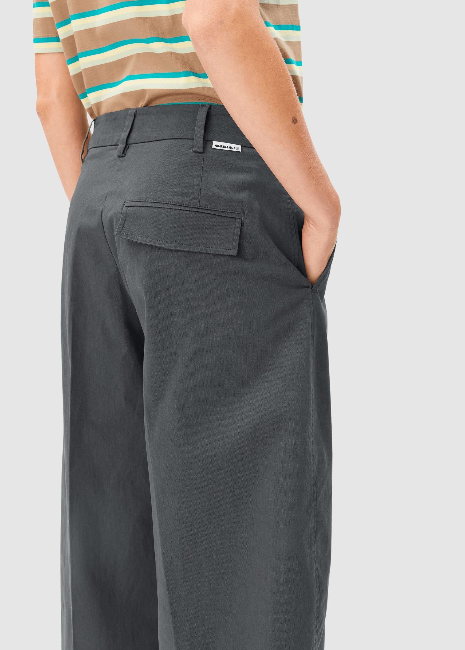 Barrel Leg Twill Pant Space Steel Barrel Leg Twill Pant Space Steel