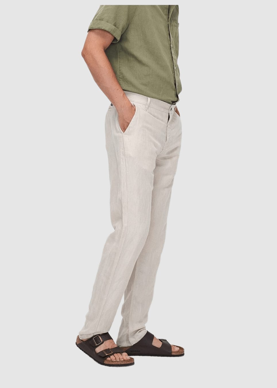 Darren Linen Pant Solid Oatmeal Darren Linen Pant Solid Oatmeal