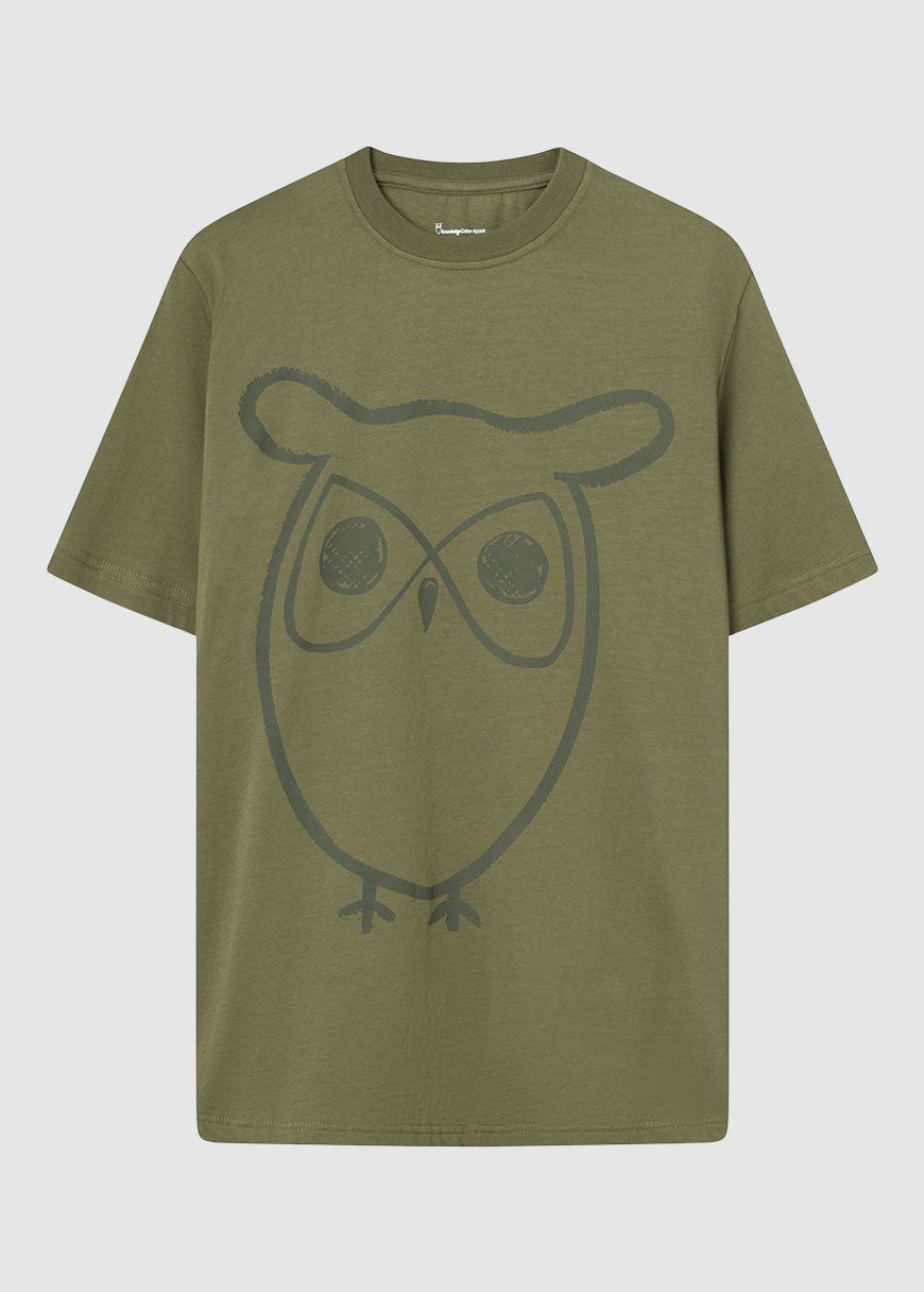 Regular Big Owl Front Print T-Shirt