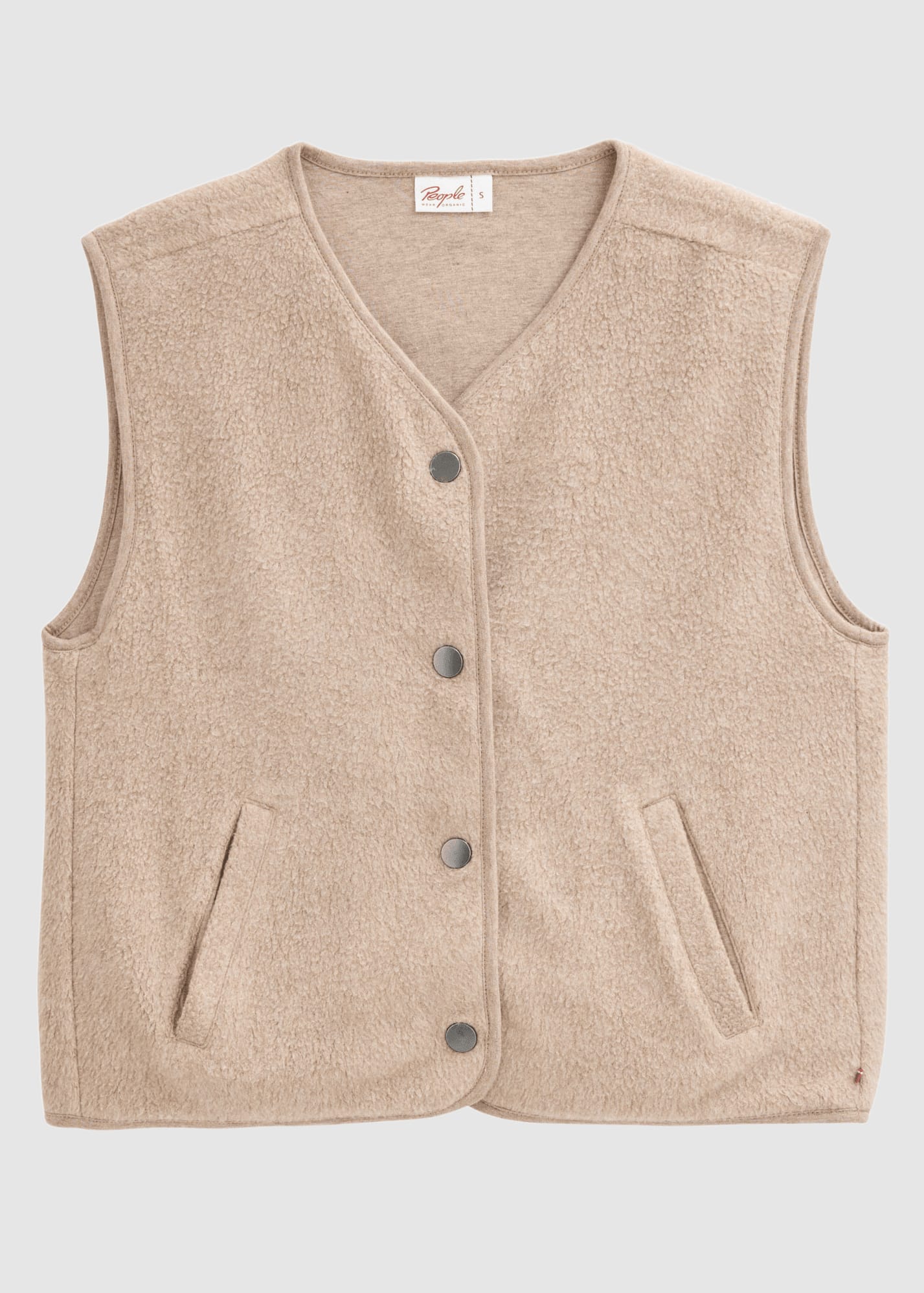 people-wear-organic-fleece-weste-dunkelsand-m-lange-1.jpeg Fleece-Weste Dunkelsand Mélange