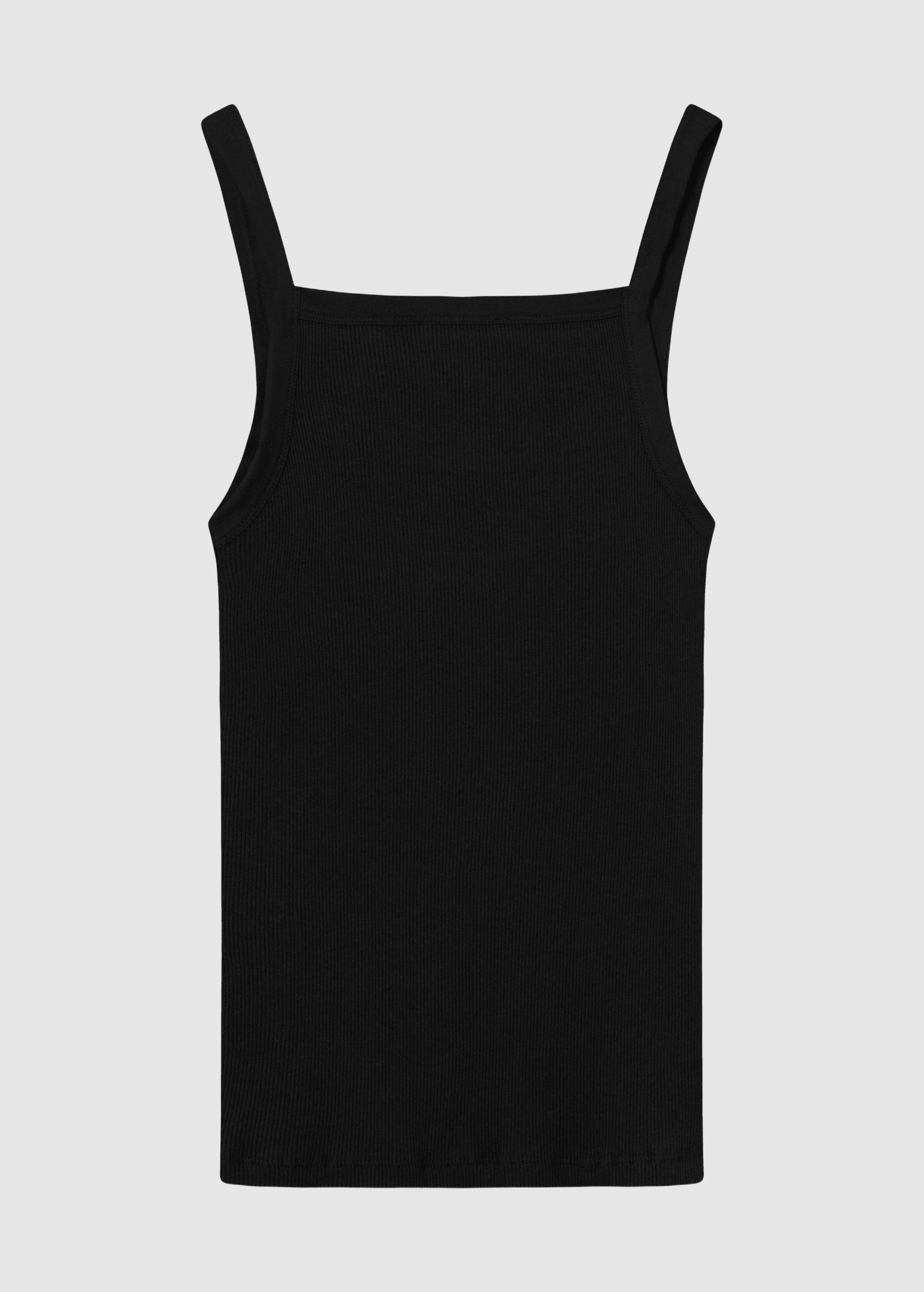 knowledge-cotton-apparel-rib-strap-top-black-jet-5.jpeg Rib Strap Top Black Jet