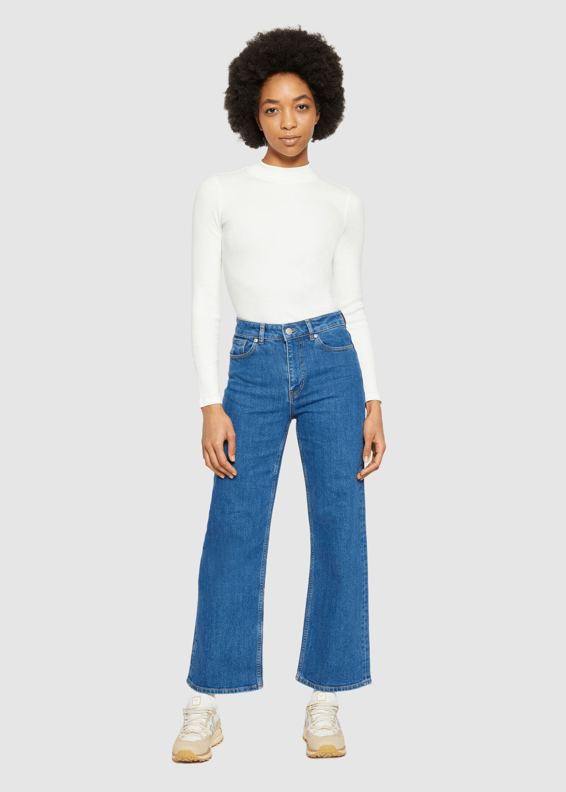 Rib Mock Neck Star White