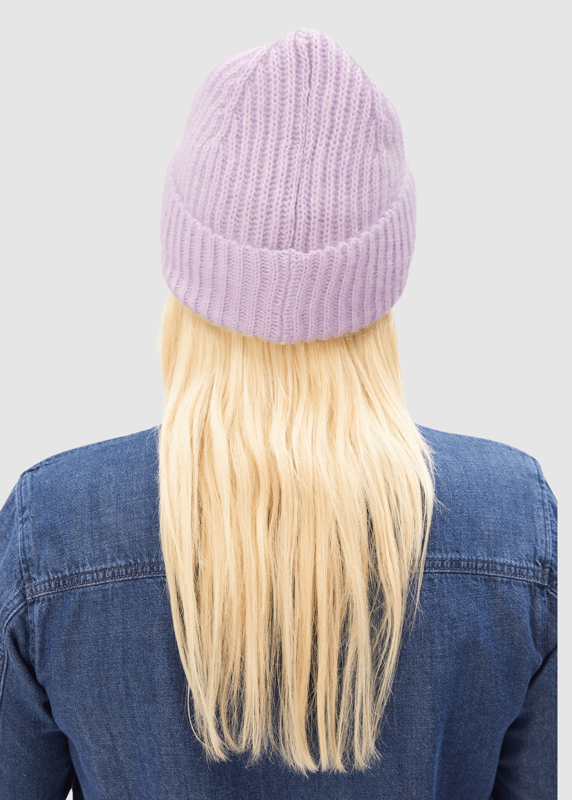 Mohair Blend Knit Hat W Moonlit Lilac