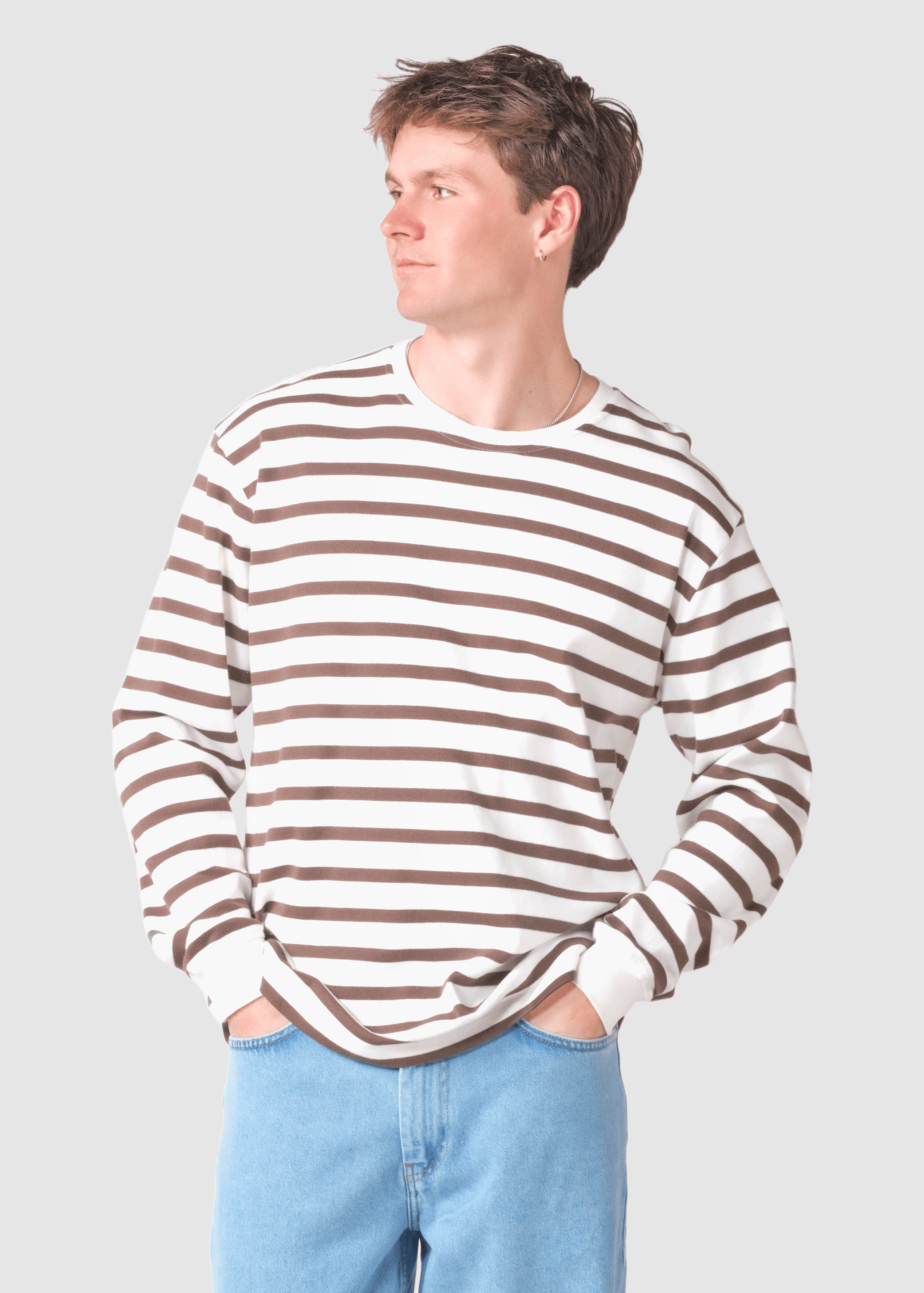 Mateo Ls Tee Ocs Cream Taupe Mateo Ls Tee Ocs Cream Taupe
