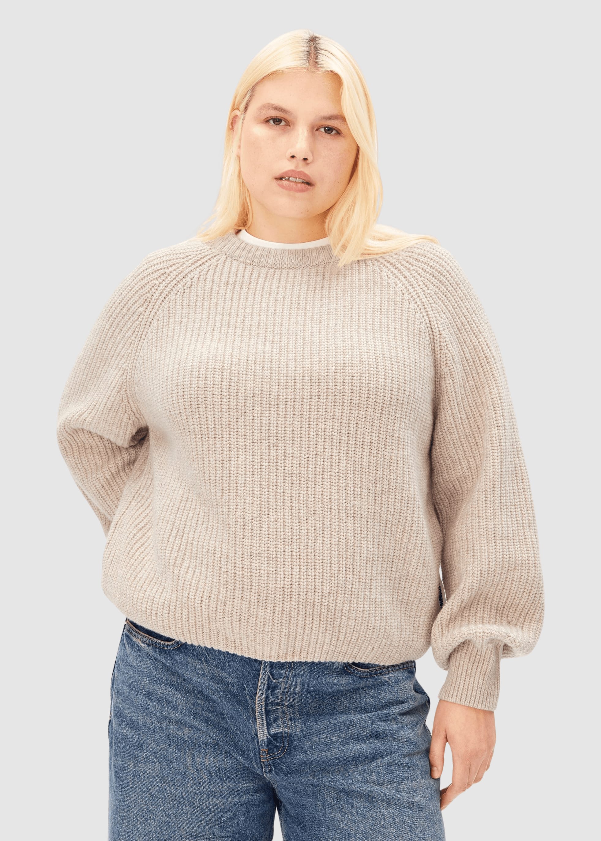 armedangels-rib-knit-sweater-honey-melange-1.jpeg Rib Knit Sweater Honey Melange