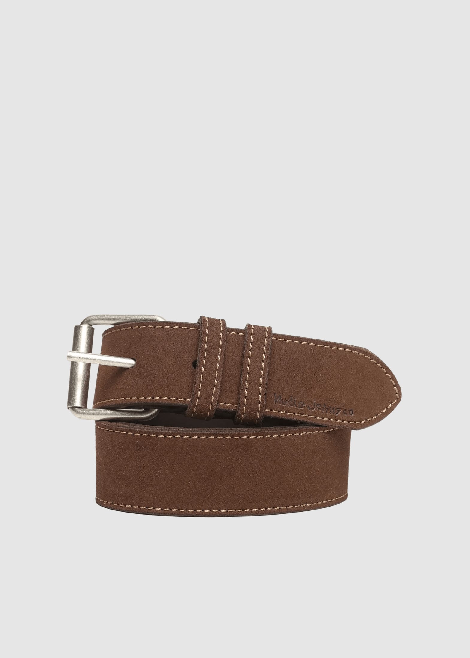 Pedersson Suede Belt Dark Brown