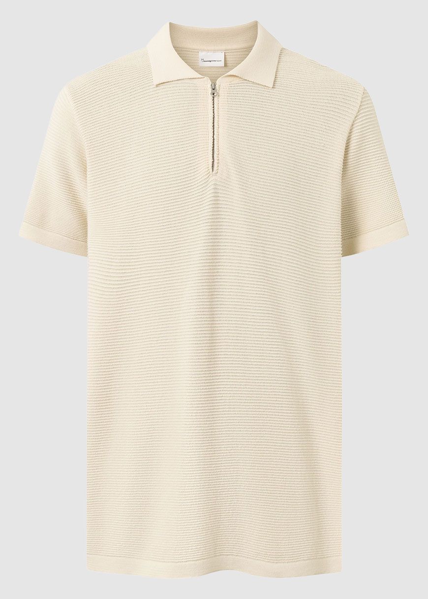 Polo With Zipper In Reverse Knit