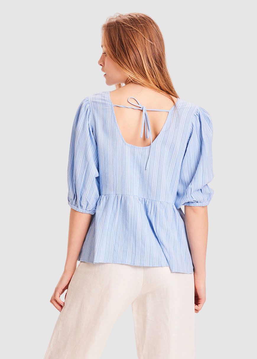 Lily Lenzing Ecovero Puff Sleeve Structure Top Lily Lenzing Ecovero Puff Sleeve Structure Top