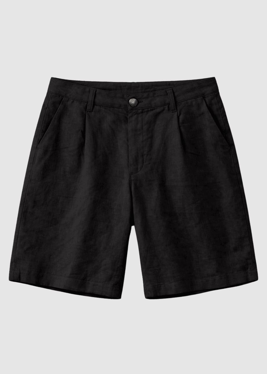 Linen Bermuda Shorts Black