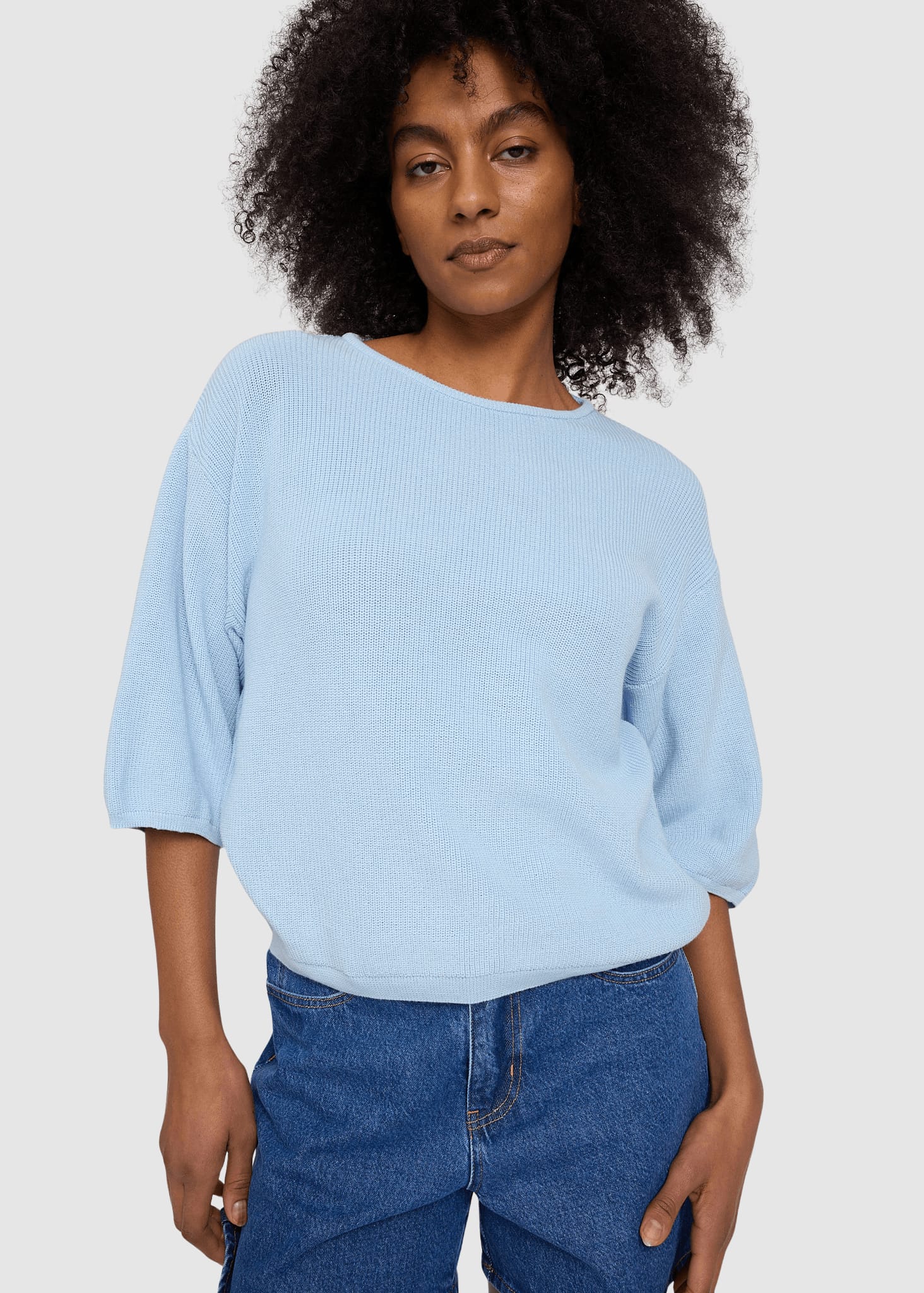 Half Sleeve Knit Jumper Dream Blue Half Sleeve Knit Jumper Dream Blue