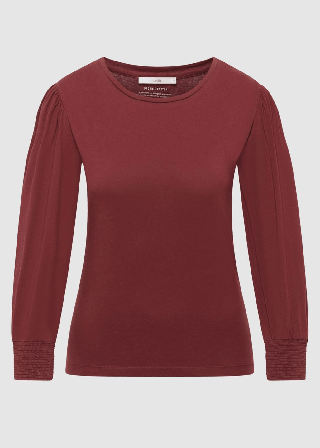 Shirt Mit Gerafftem Ärmel Red Mahagony