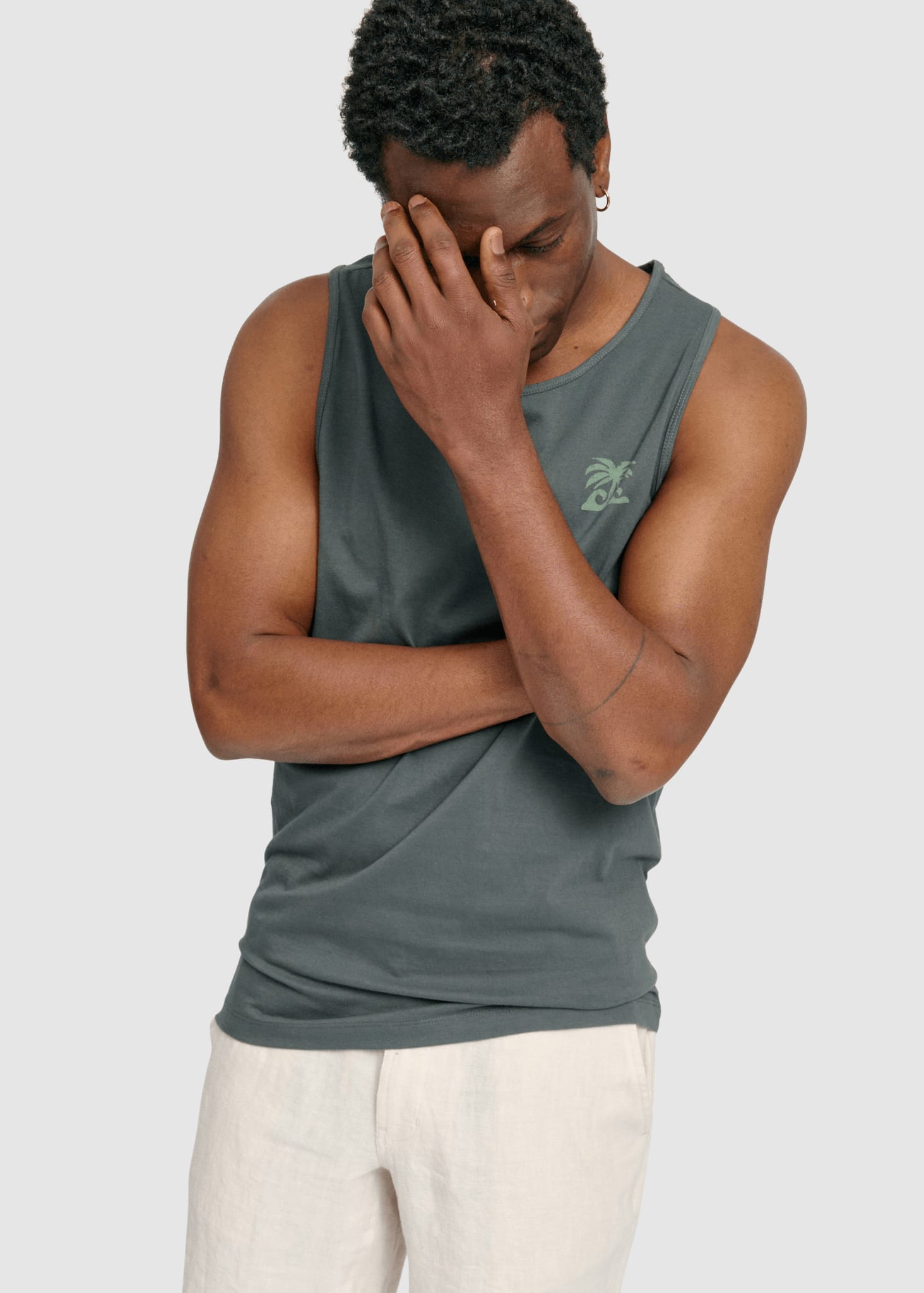 Back Print Tanktop Bottle Palm Back Print Tanktop Bottle Palm