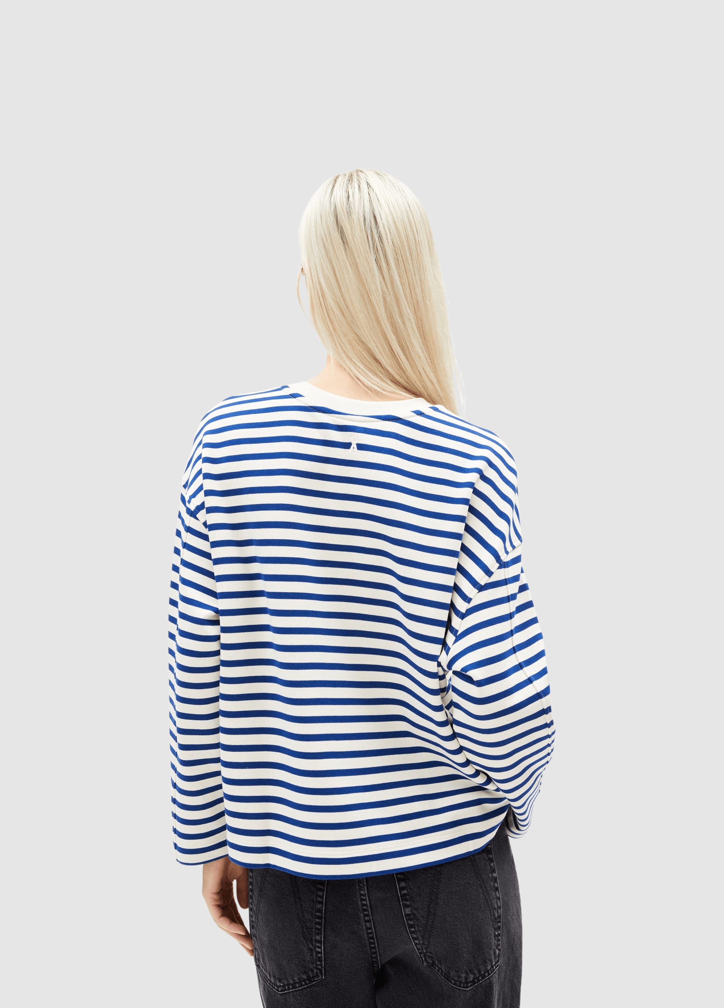 Frankaa Maarlen Stripe Sweat Undyed-Dynamo Blue