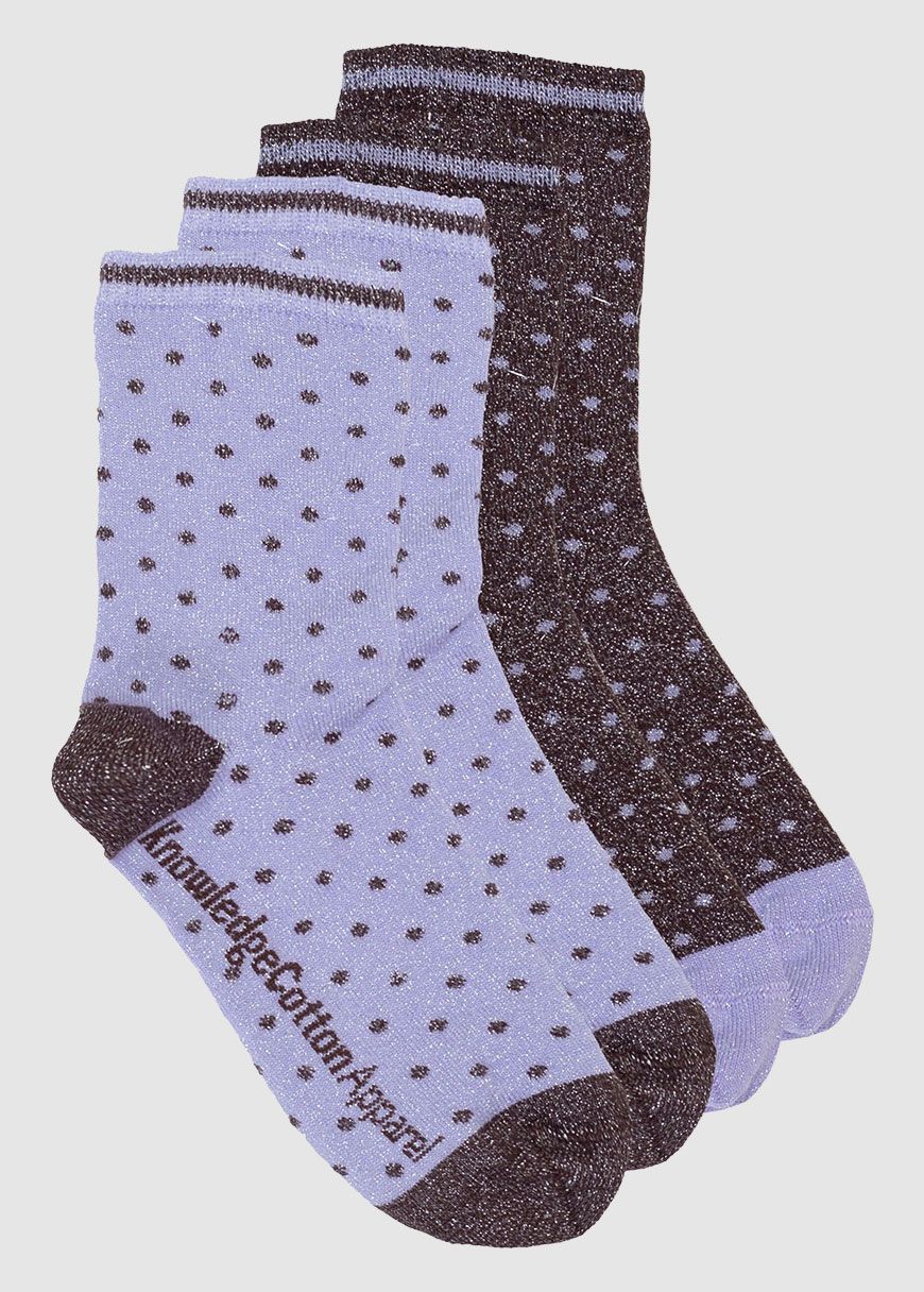 2 Pack Pack Lurex Glitter Dot Socks