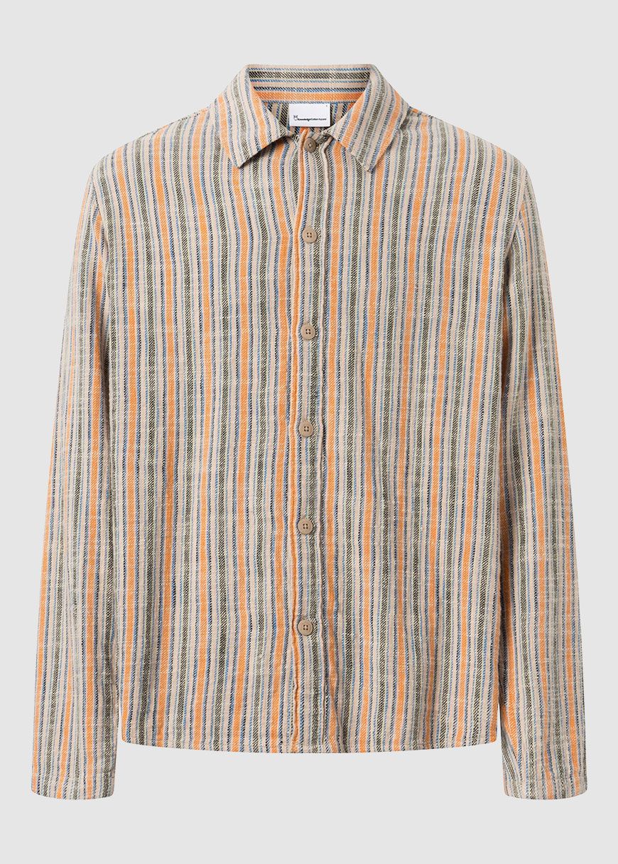 Loose Woven Striped Overshirt Loose Woven Striped Overshirt