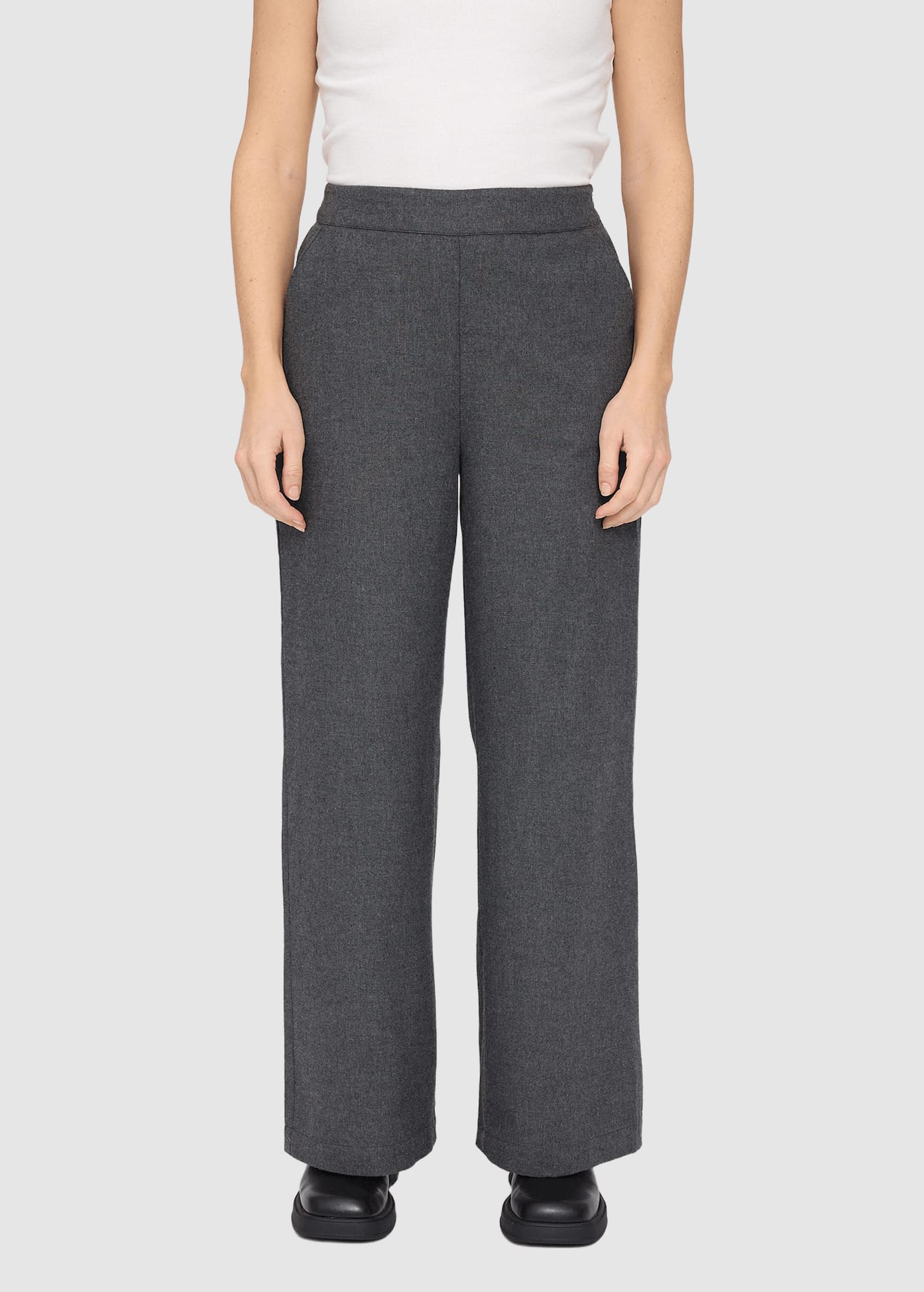 mazine-wide-leg-flannel-pants-anthracite-melange-1.jpeg Wide Leg Flannel Pants Anthracite Melange