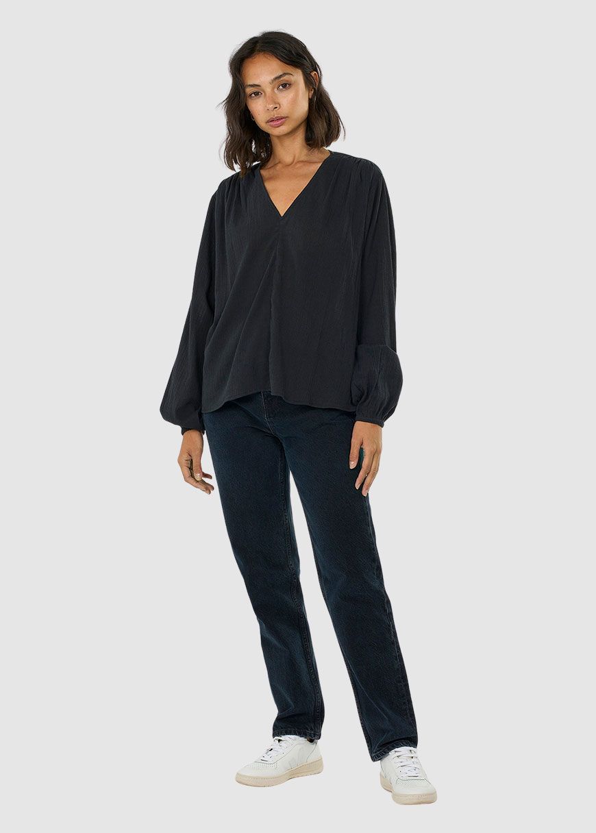 Cotton Crepe A-Shape Volume Sleeved Shirt Cotton Crepe A-Shape Volume Sleeved Shirt