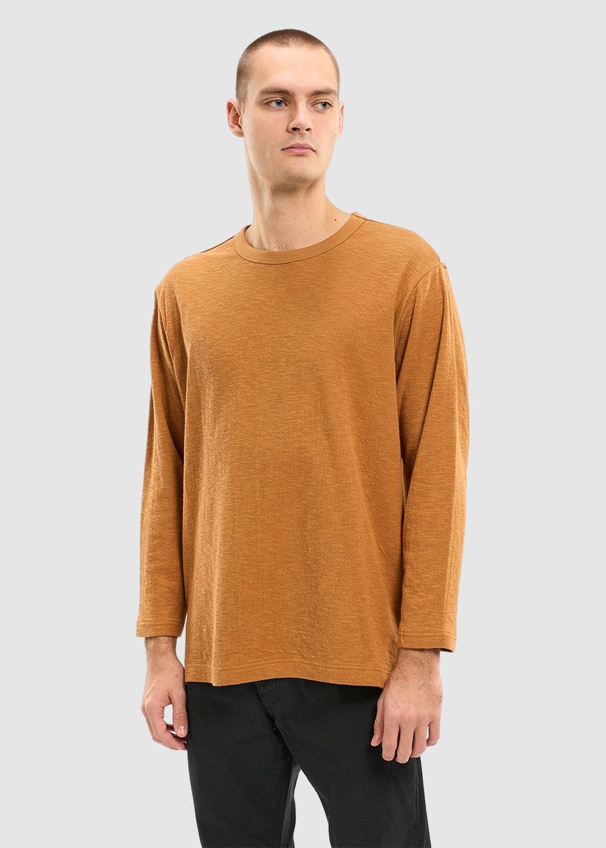 Long Sleeve Cotton Slub Double Layer O-Neck T-Shirt Long Sleeve Cotton Slub Double Layer O-Neck T-Shirt