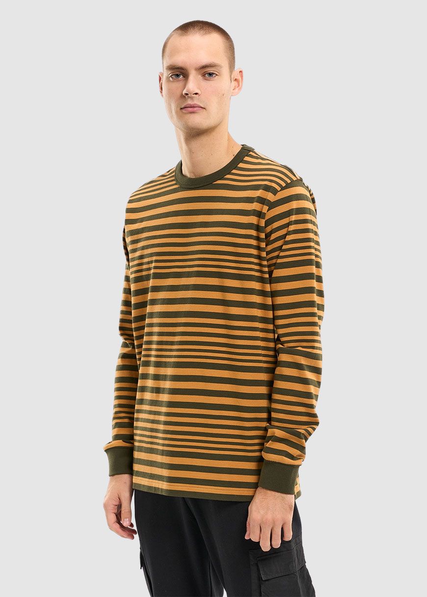 Regular Long Sleeve Cotton Striped O-Neck T-Shirt Regular Long Sleeve Cotton Striped O-Neck T-Shirt
