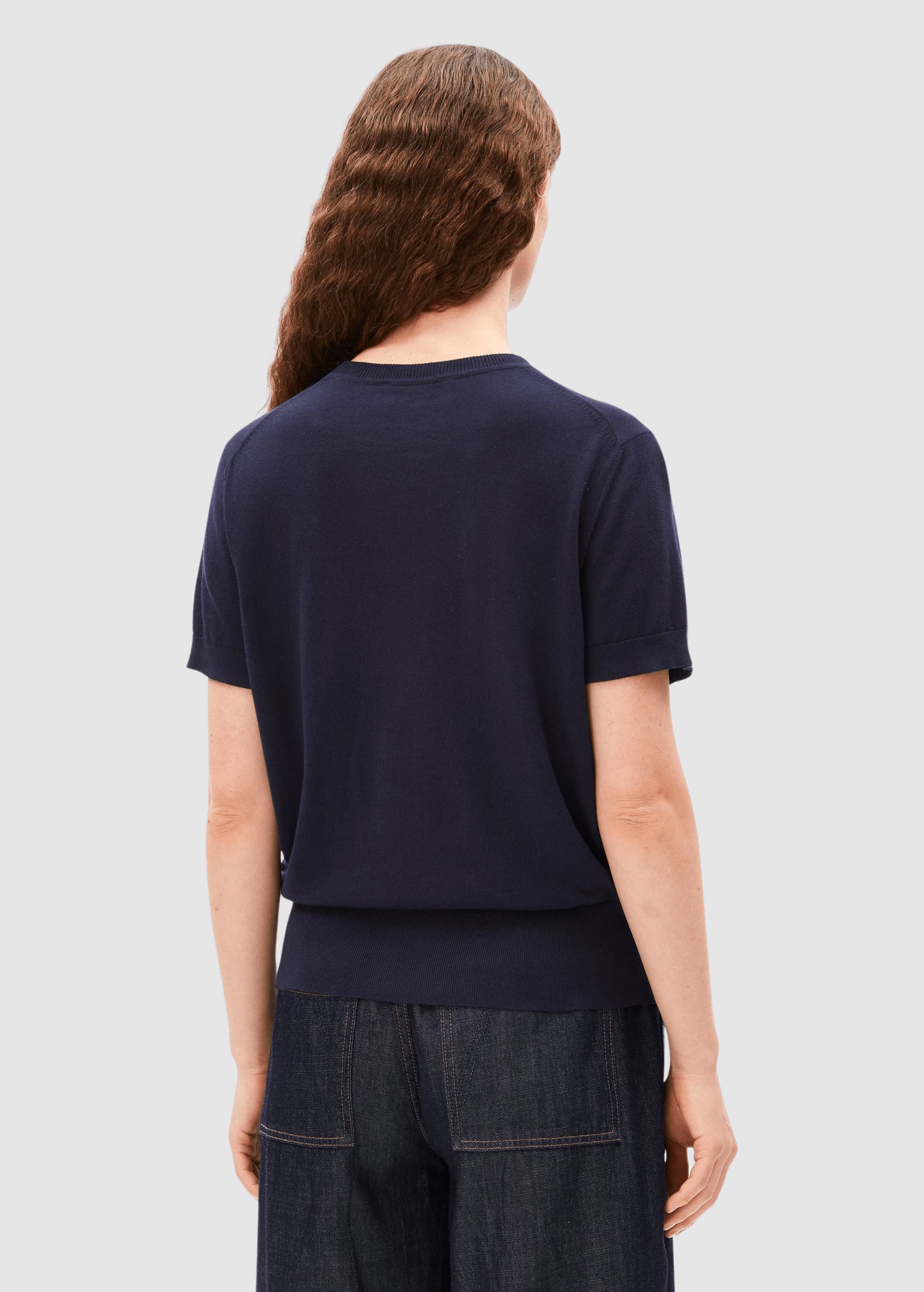 Fine S Sl Knit Sweater Tinted Navy Fine S Sl Knit Sweater Tinted Navy