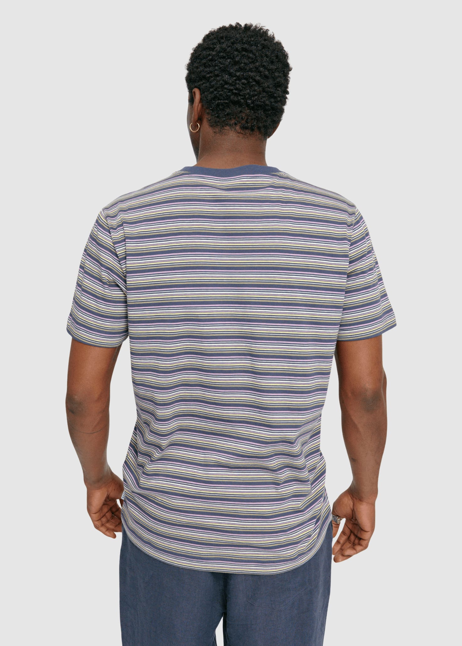 Retro Striped T-Shirt Blue Night Multicolor Retro Striped T-Shirt Blue Night Multicolor