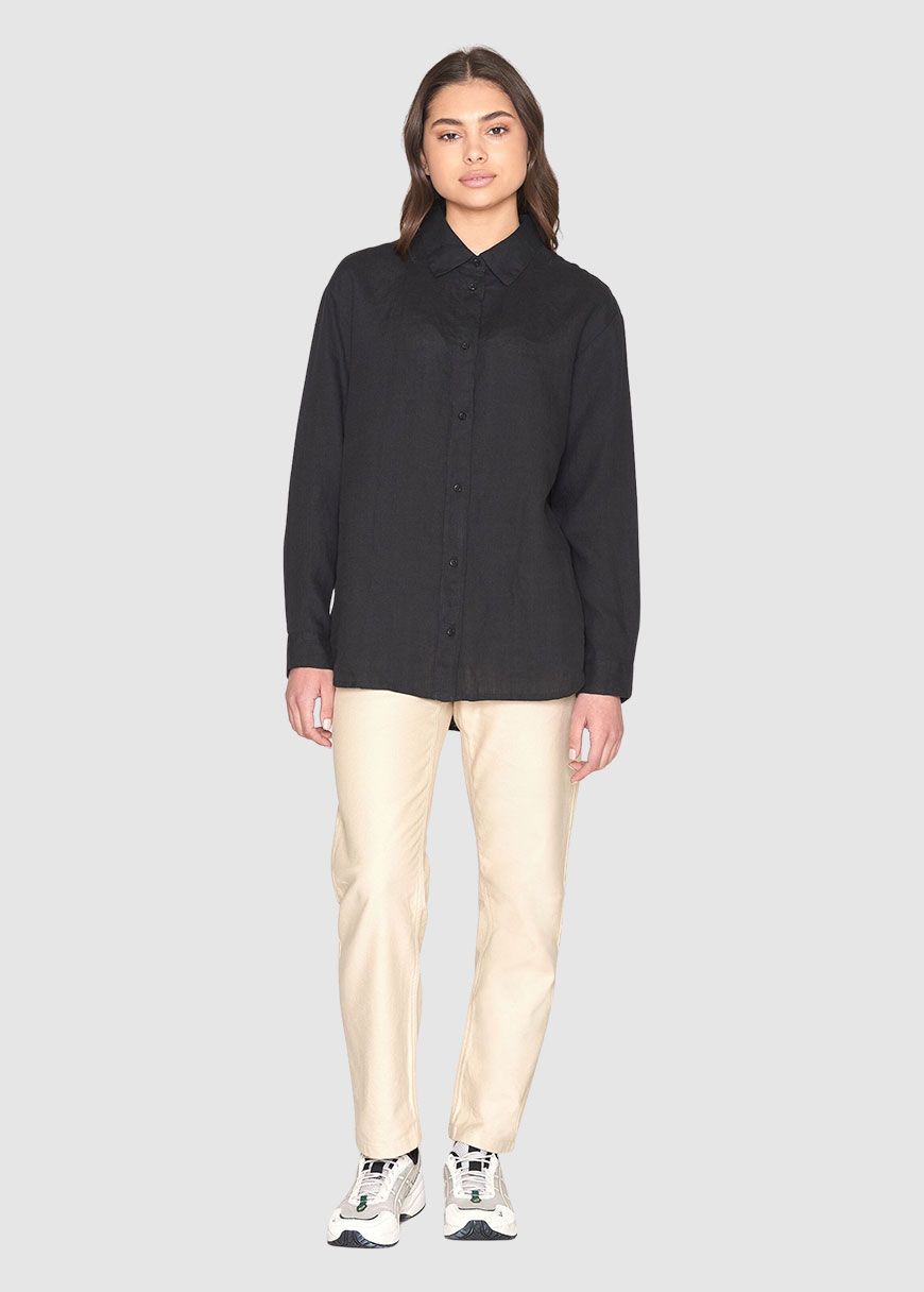 knowledge_cotton_apparel_loose_linen_long_sleeved_shirt_SS_25_KCA_2090040_1300_Black_Jet_3_44b527546f Loose Linen Long Sleeved Shirt