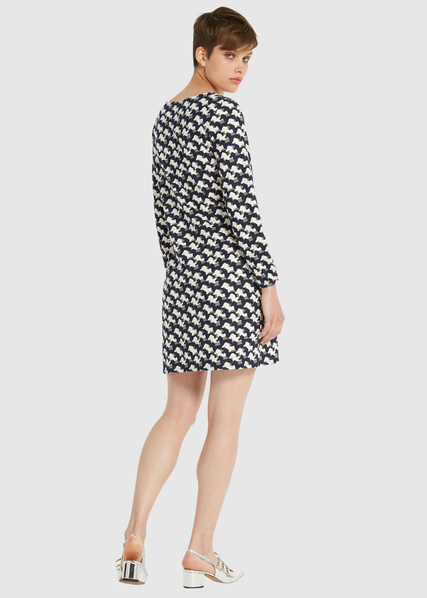 P. Jensen Sausage Dog Shift Dress Navy Multi P. Jensen Sausage Dog Shift Dress Navy Multi