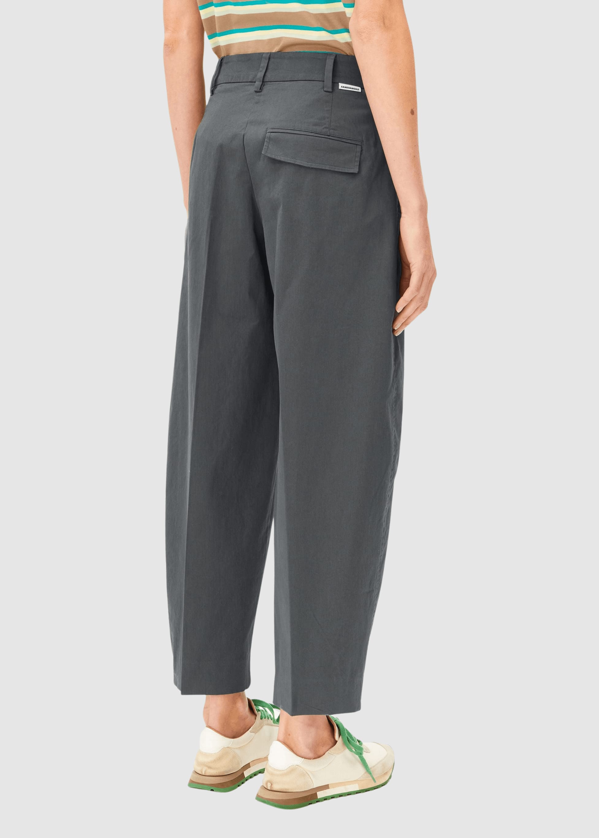 Barrel Leg Twill Pant Space Steel Barrel Leg Twill Pant Space Steel