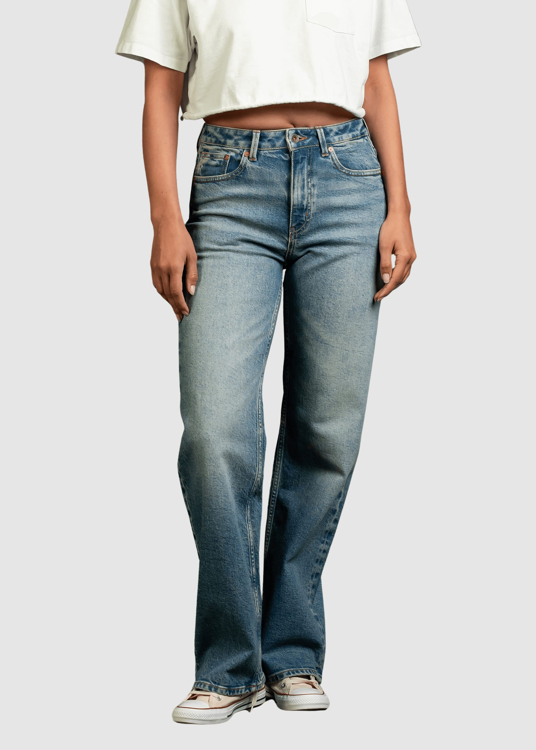 Izabella Straight Smoked Indigo