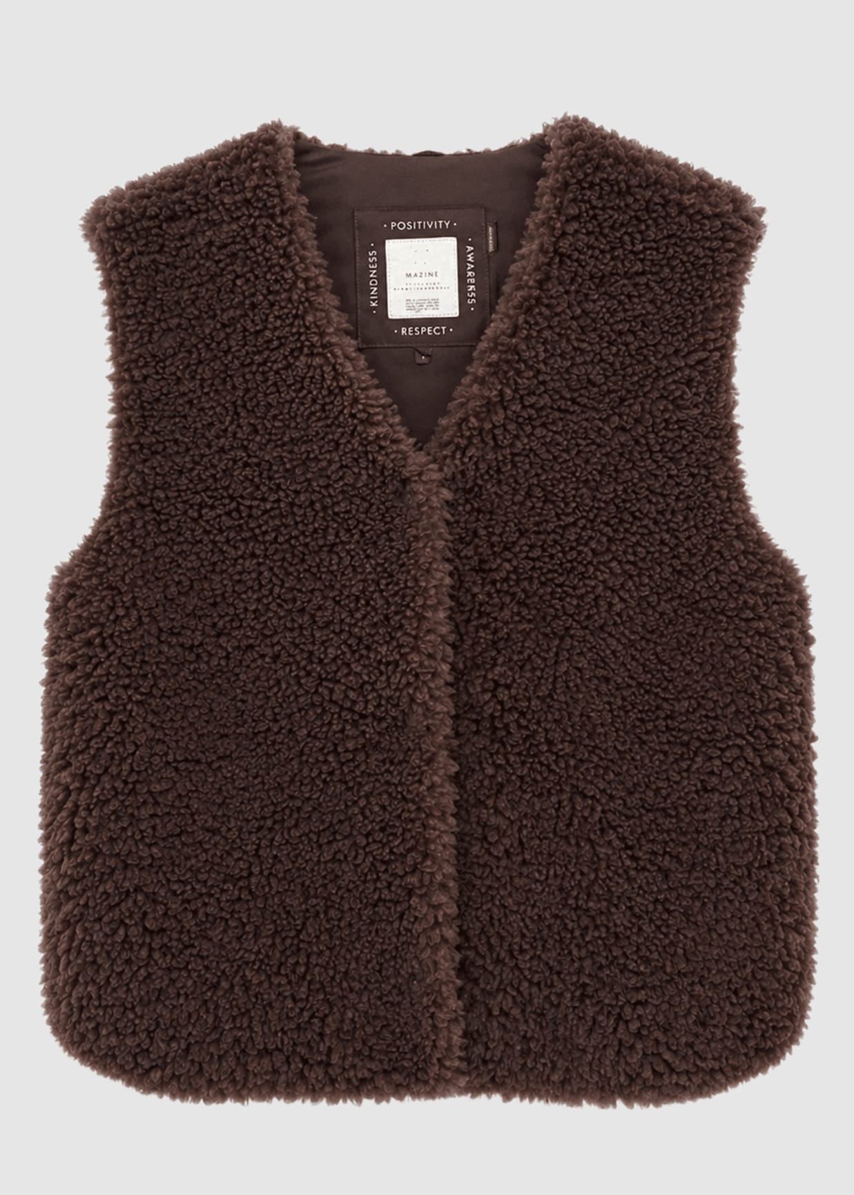 Faux-Fur Vest Black Coffee