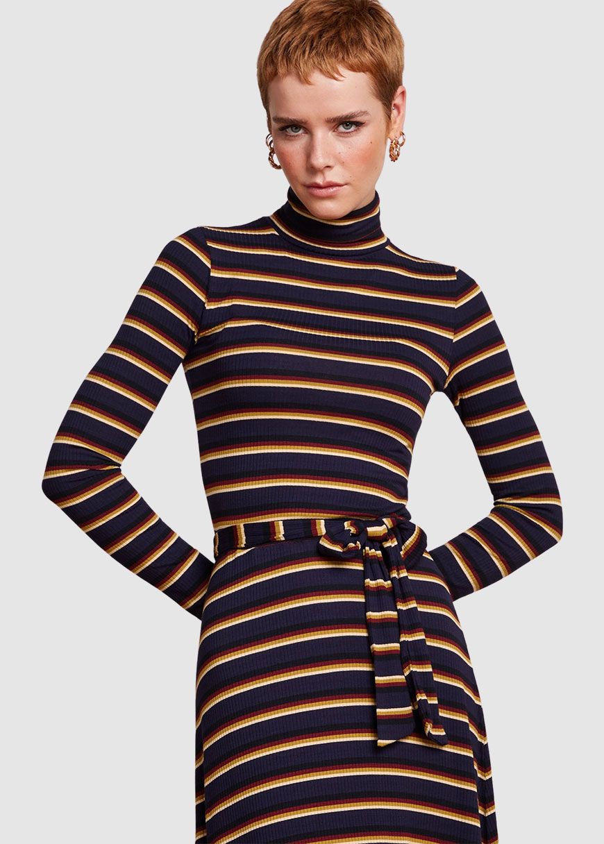 Rollneck Dress Century Stripe Rollneck Dress Century Stripe