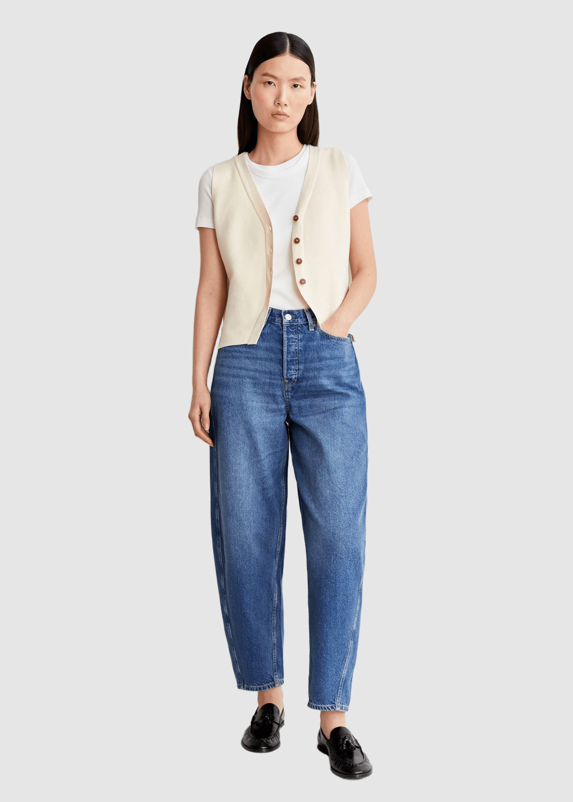 Baarly High Waist Barrel Jean Crunchy