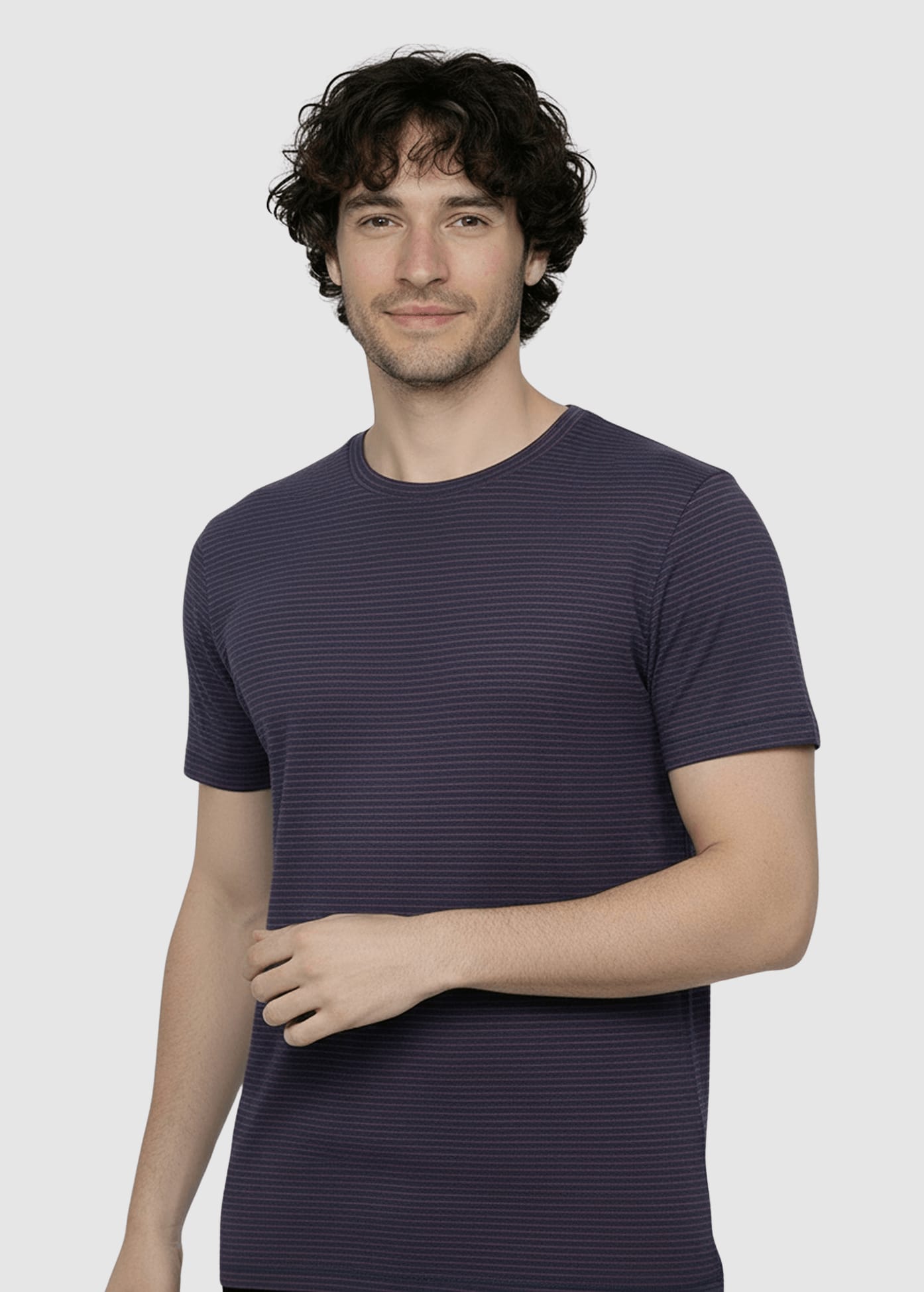 Basic Spice T-Shirt Purple Blue Stripes
