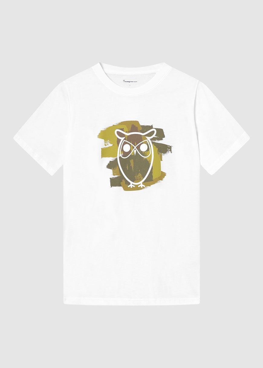 Regular Fit Owl Chest Print T-Shirt