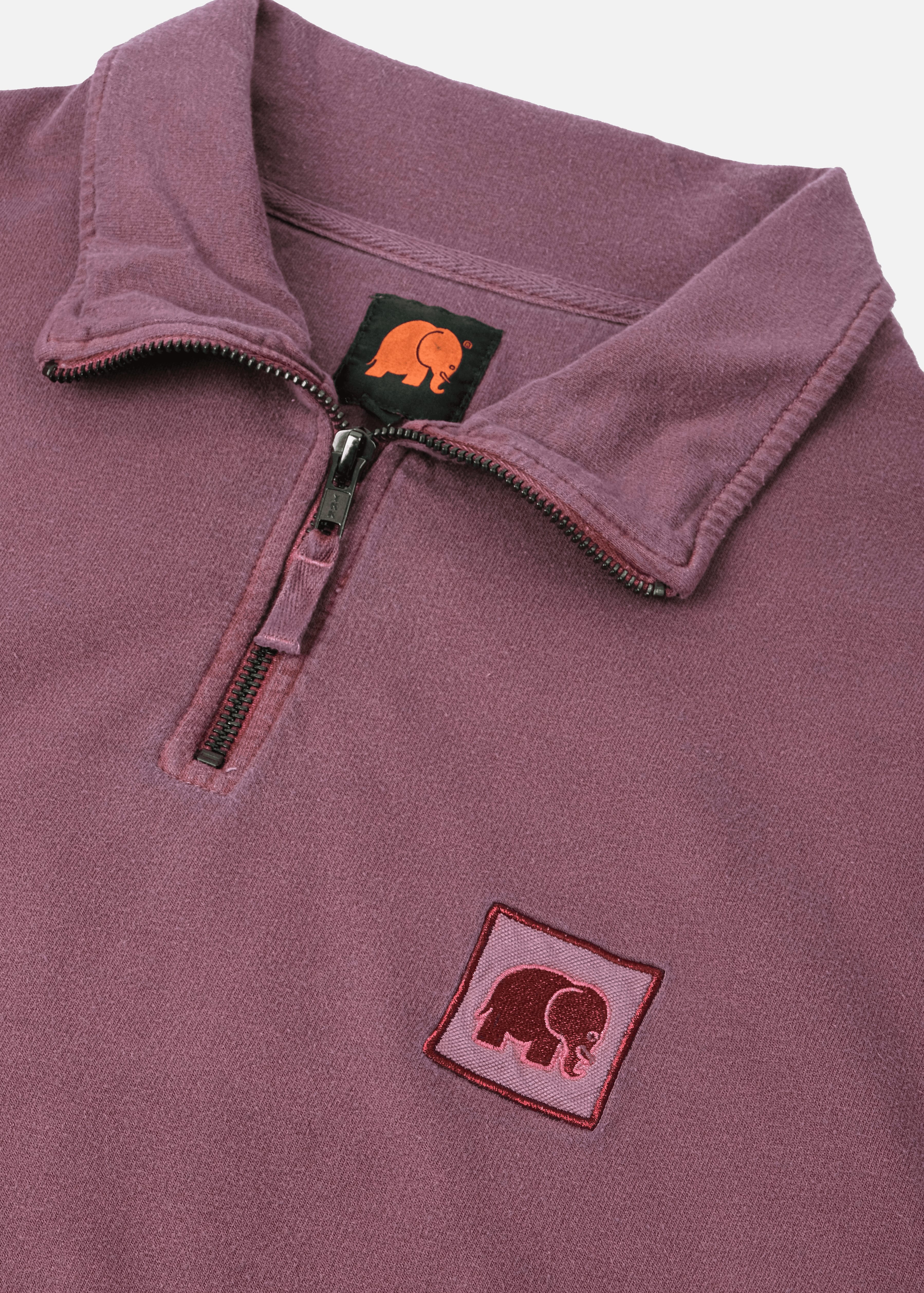 Sauce Pigment Dyed Quarter Zip Sweater Garnacha Red Sauce Pigment Dyed Quarter Zip Sweater Garnacha Red