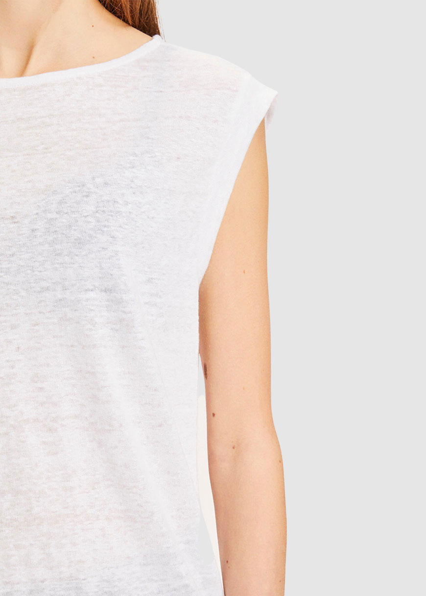 Violet Loose Fold Up Linen Tee Violet Loose Fold Up Linen Tee