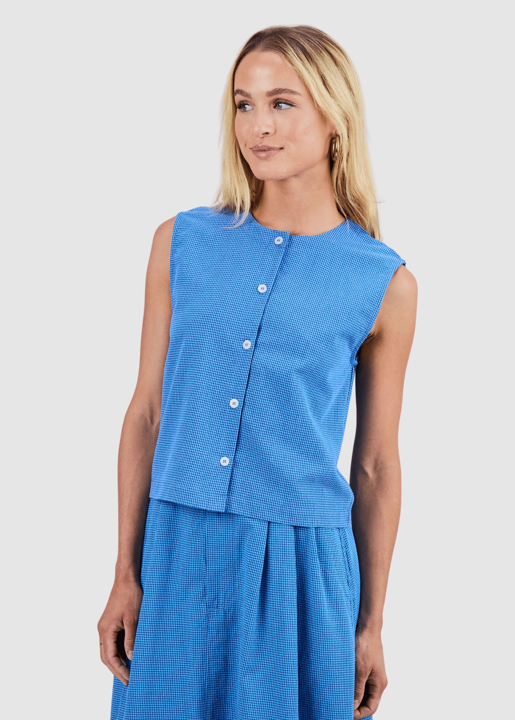 Checks Button Up Blouse Checks Button Up Blouse