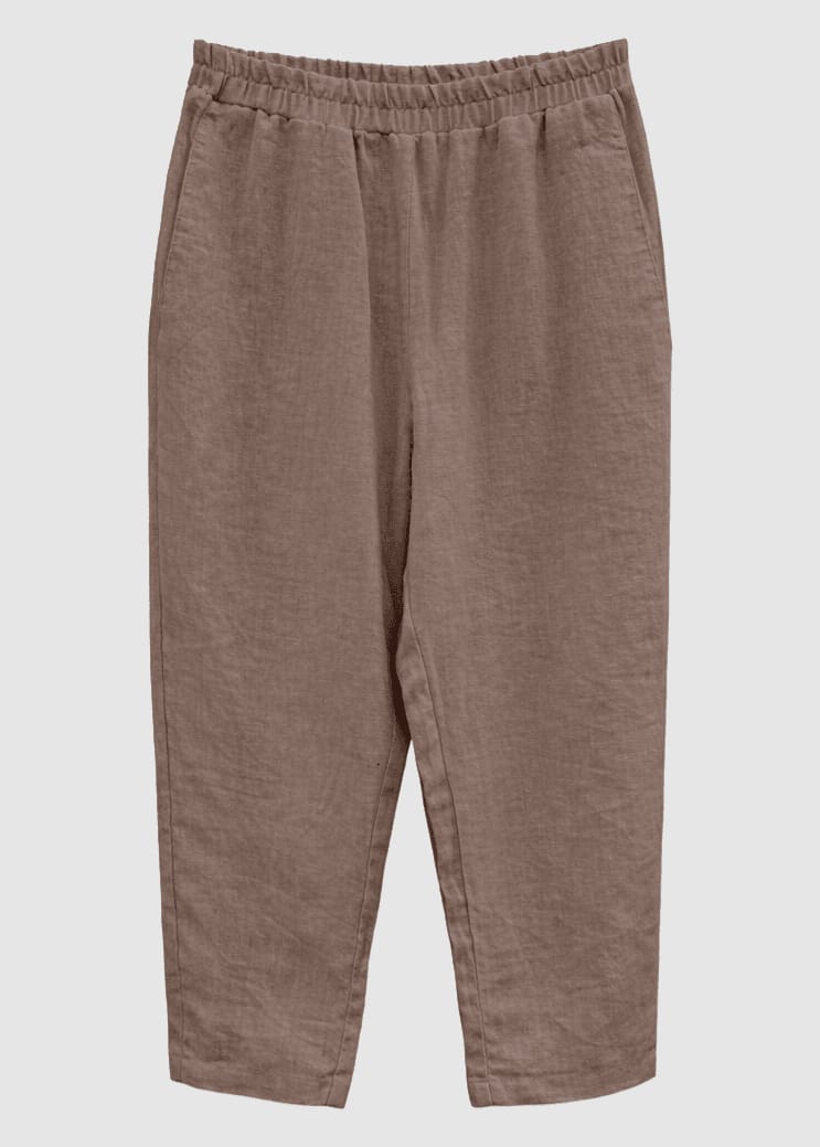 Straight Leg Linen Pants Grey Brown Straight Leg Linen Pants Grey Brown