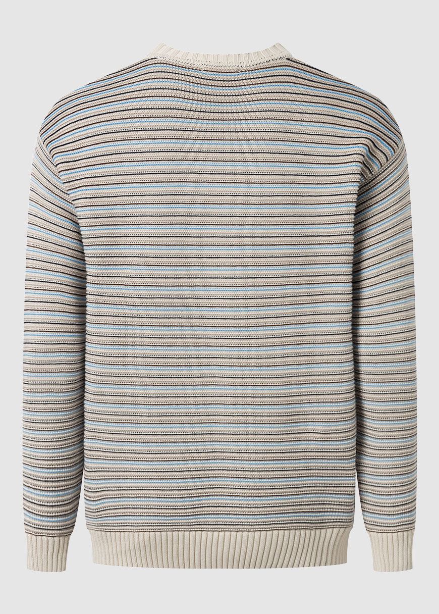 Cotton Striped Knitted Crew Neck Cotton Striped Knitted Crew Neck