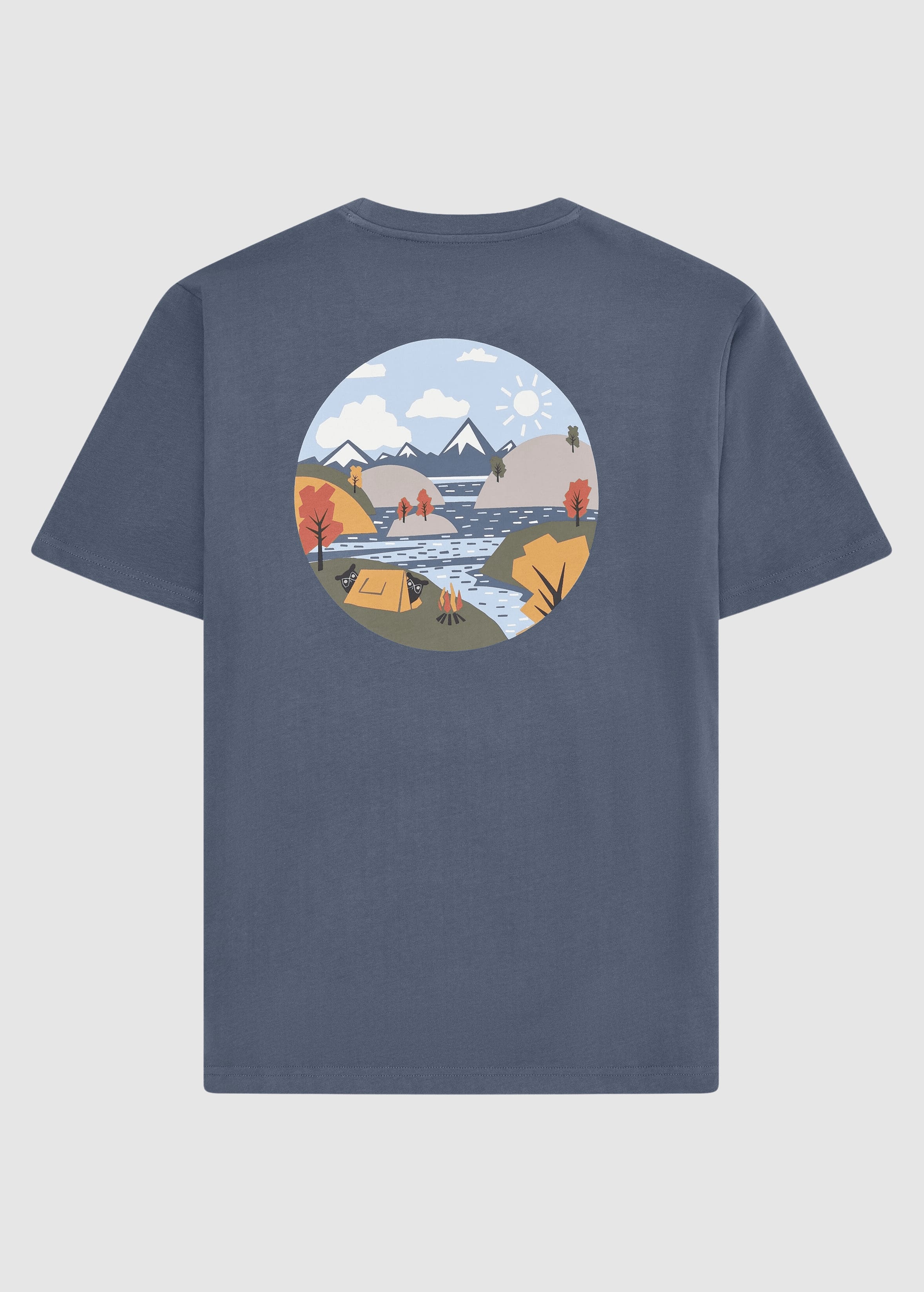 Back Print T-Shirt Vintage Indigo