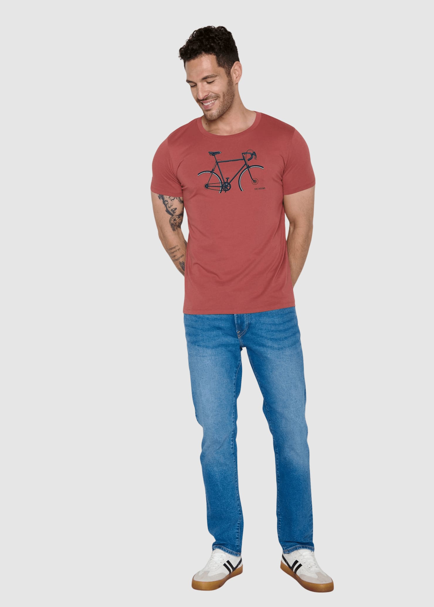 Bike Crop Guide T-Shirt Sunset Red Bike Crop Guide T-Shirt Sunset Red