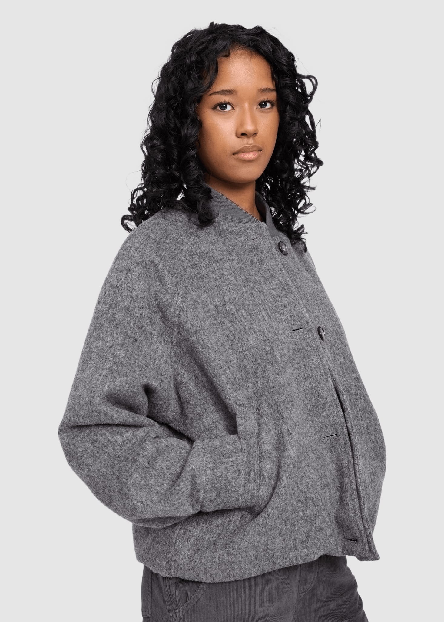 mazine-wool-bomber-anthracite-melange-3.jpeg Vegan Wool Bomber Anthracite Melange