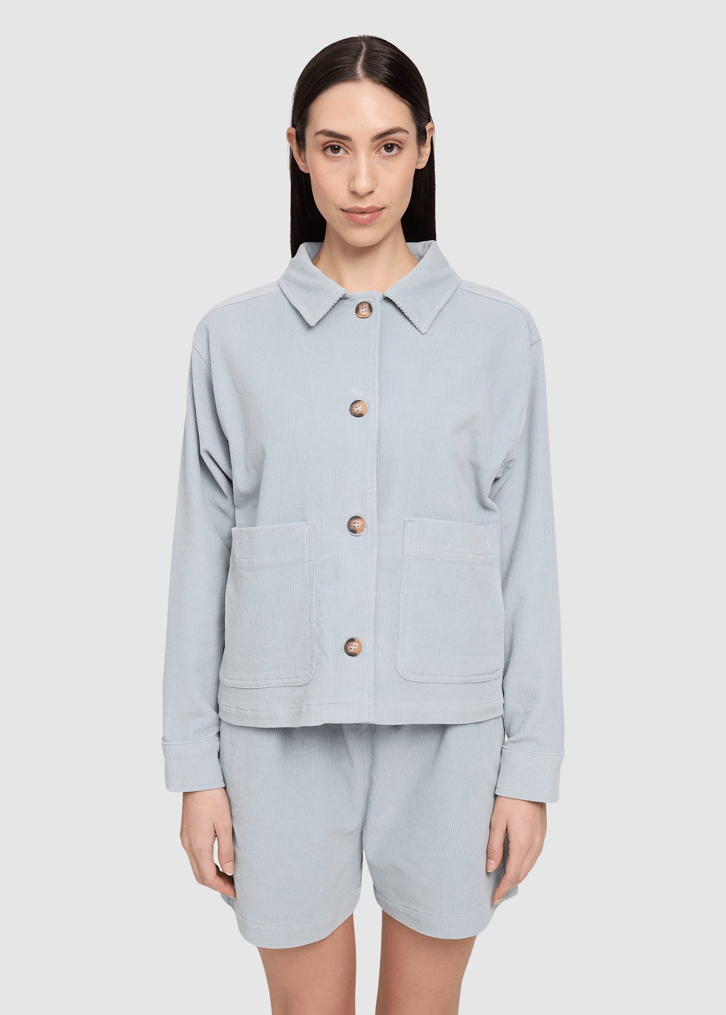 Corduroy Shacket Pearl Blue