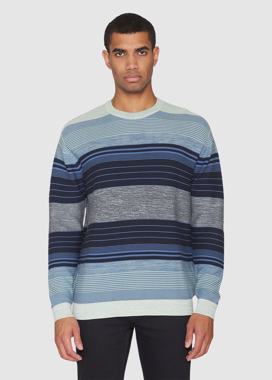 Loose Striped Multicolored Crew Neck Loose Striped Multicolored Crew Neck
