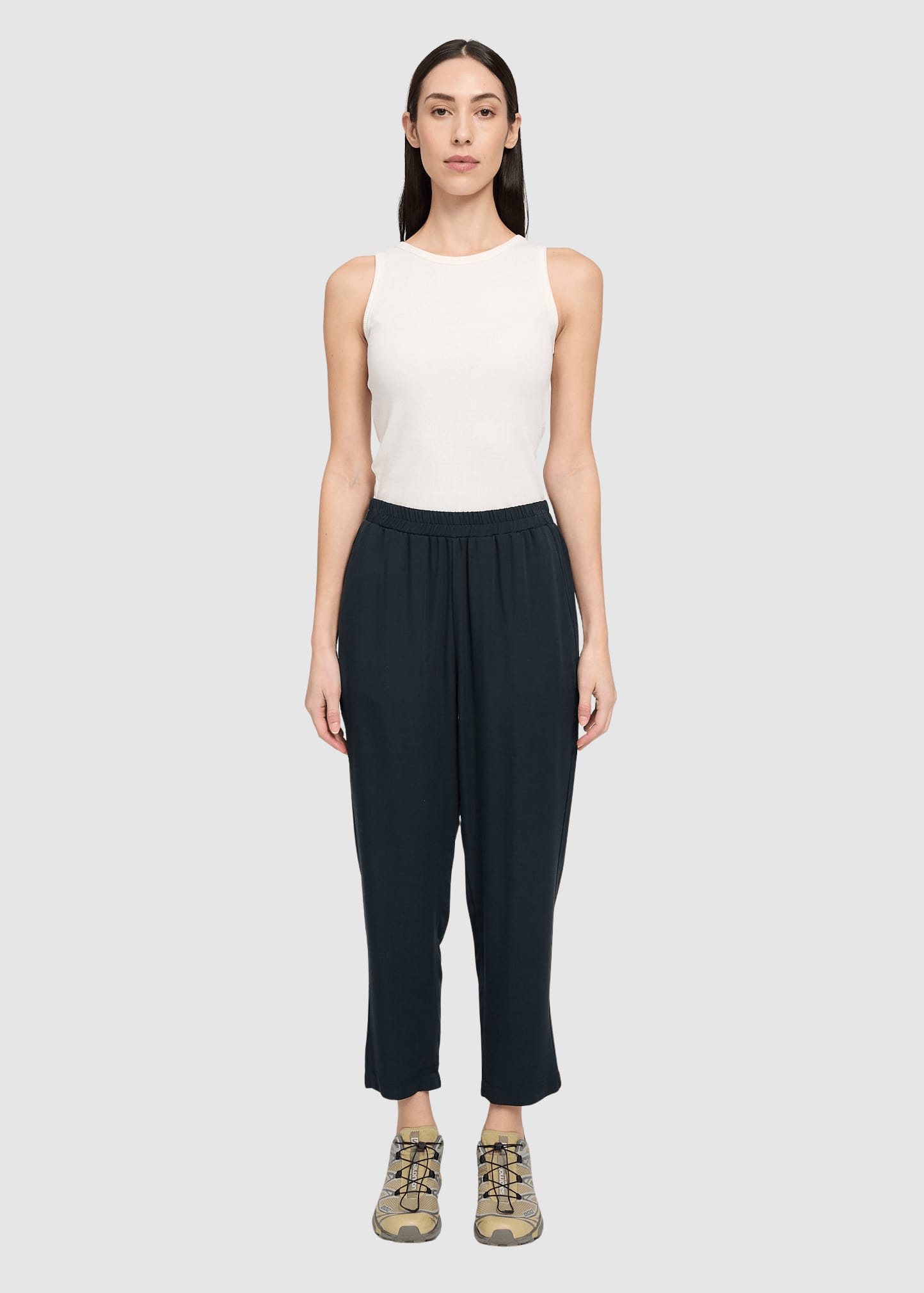 Straight Leg Viscose Pants Black Straight Leg Viscose Pants Black