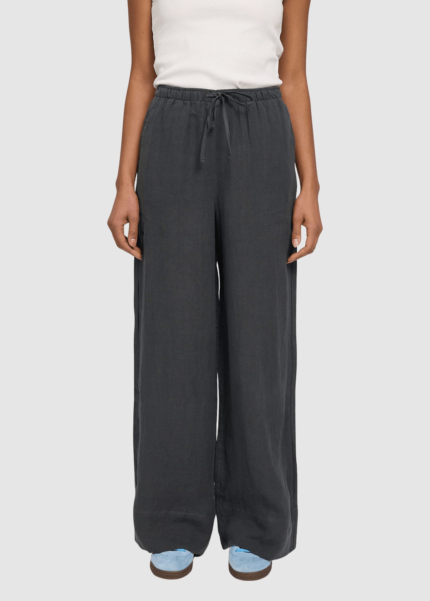 Drawstring Linen Pants Anthra Drawstring Linen Pants Anthra