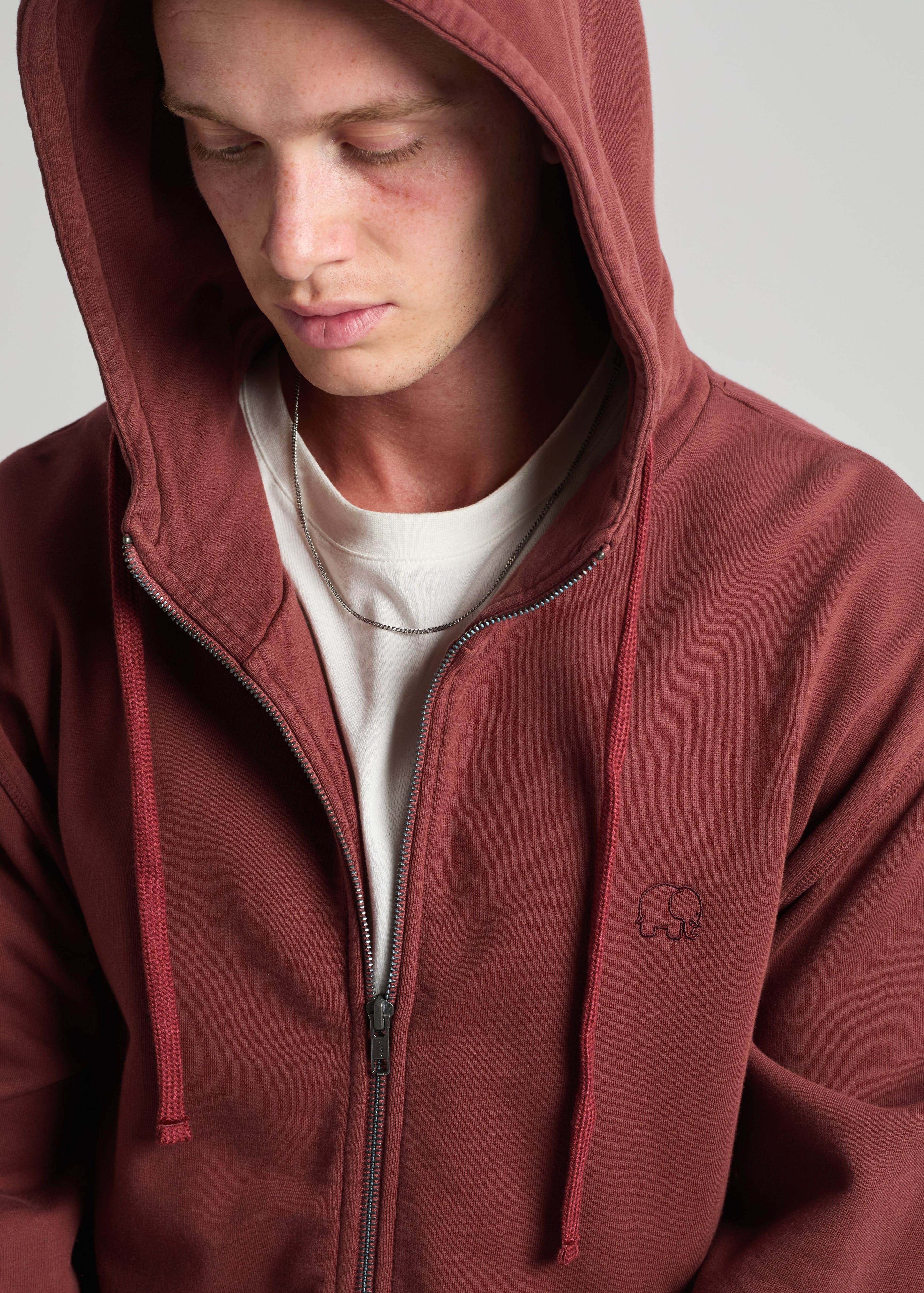 Essential Zip Hoodie Andorra Brown Grey