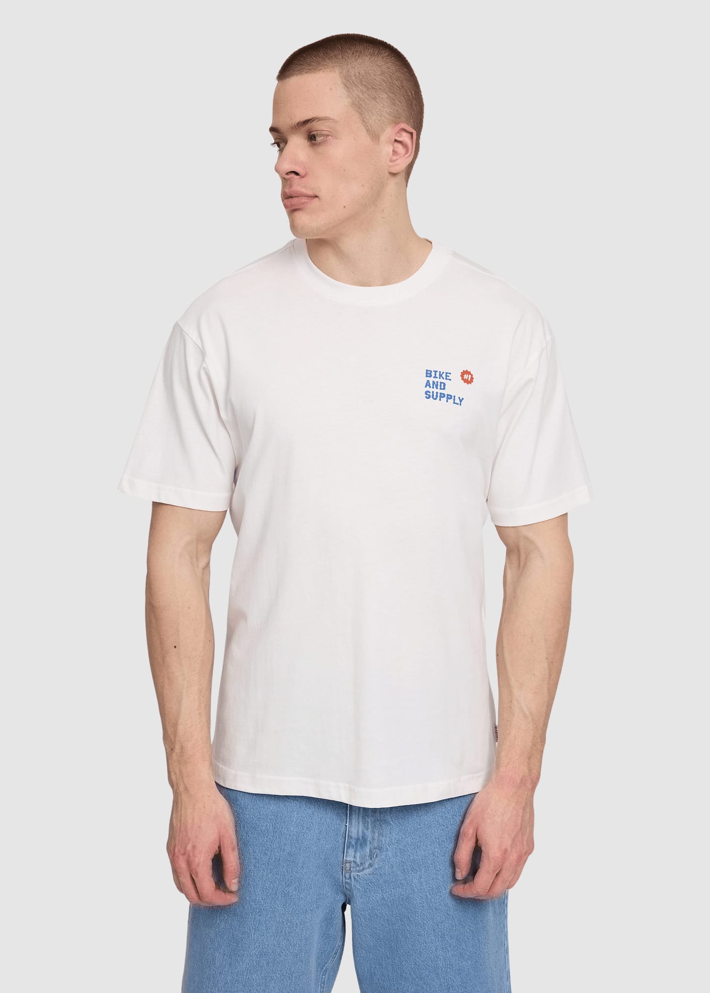 Back Print Theme T-Shirt Offwhite Bike Shop Back Print Theme T-Shirt Offwhite Bike Shop