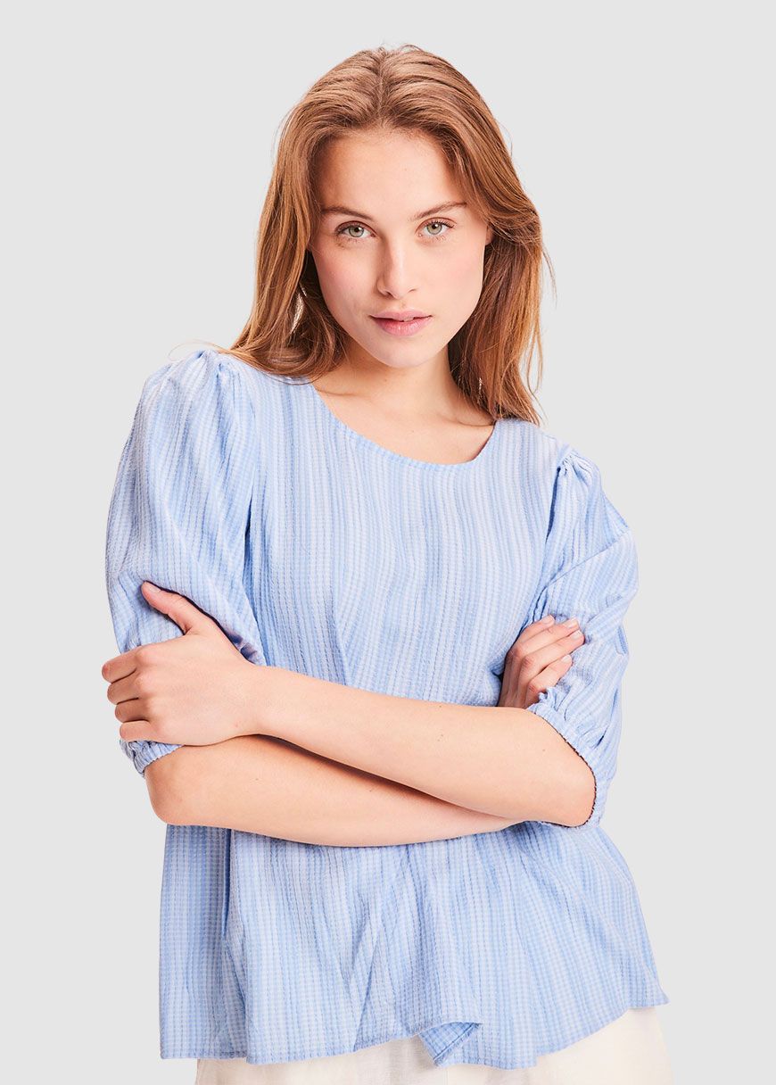 Lily Lenzing Ecovero Puff Sleeve Structure Top Lily Lenzing Ecovero Puff Sleeve Structure Top